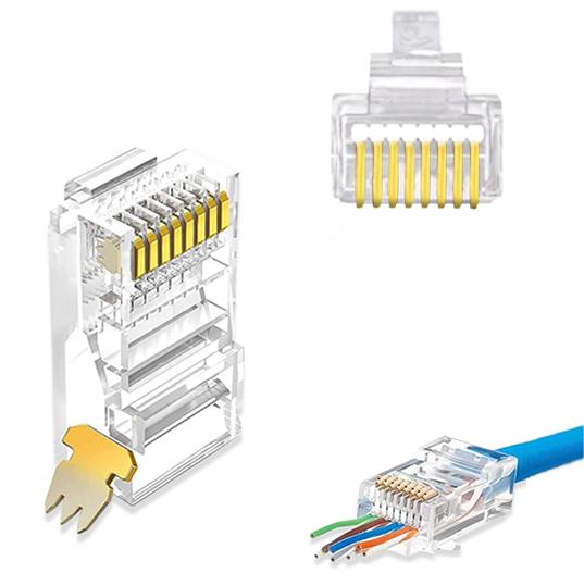 CAT5E UTP 8P8C RJ45 Modular Plug Pass sa pamamagitan ng Uri